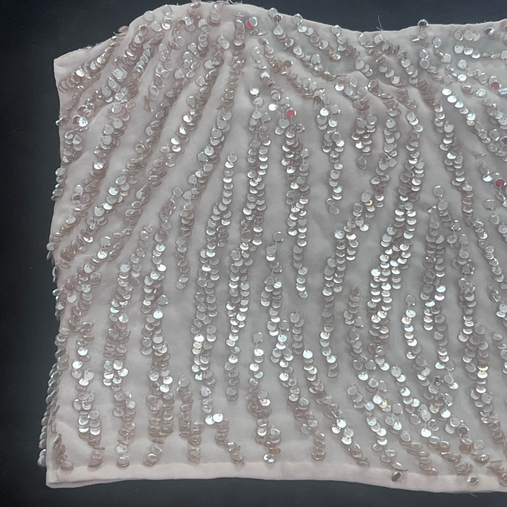 Embellished Sequin Top in Light Blush